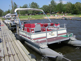 16-foot pontoon at the dock